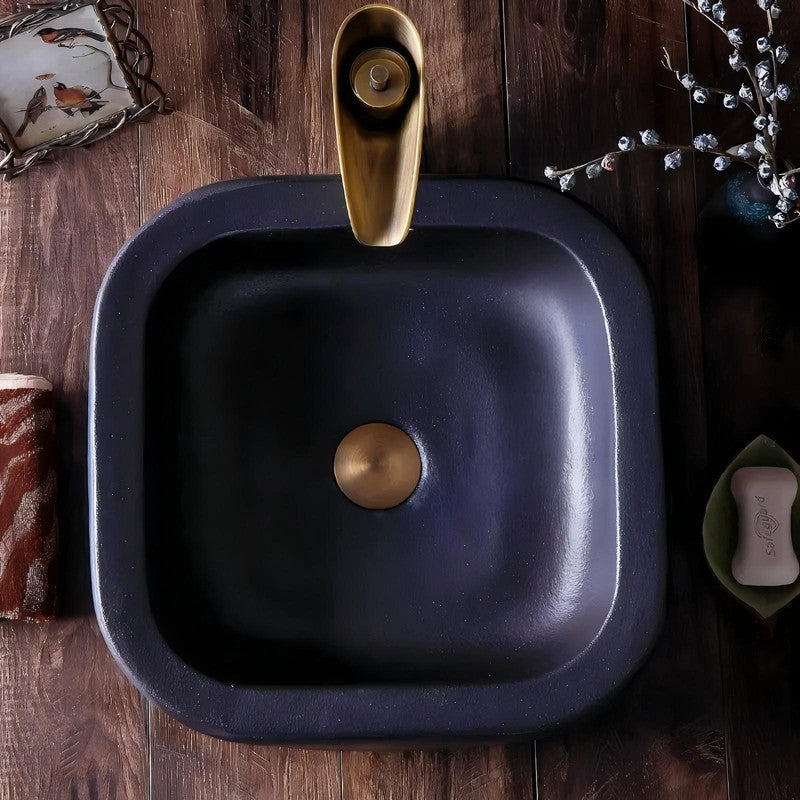 Black Ceramic Art Sinks Countertop Hand Wash Basin Ceramic Bathroom Sinks Porcelain Wash Basin for Hotel Bathroom