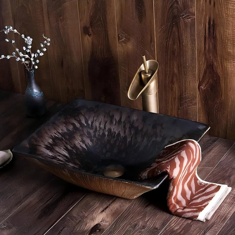 Vintage Style Ceramic Sink Counter Top Wash Basin Bathroom Sink Ceramic Hand Wash Basin