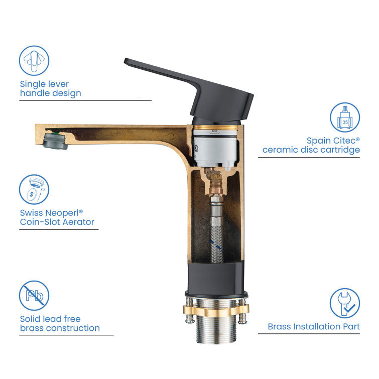 Blaze Single-Hole Single-handle Bathroom Faucet with Drain Assembly