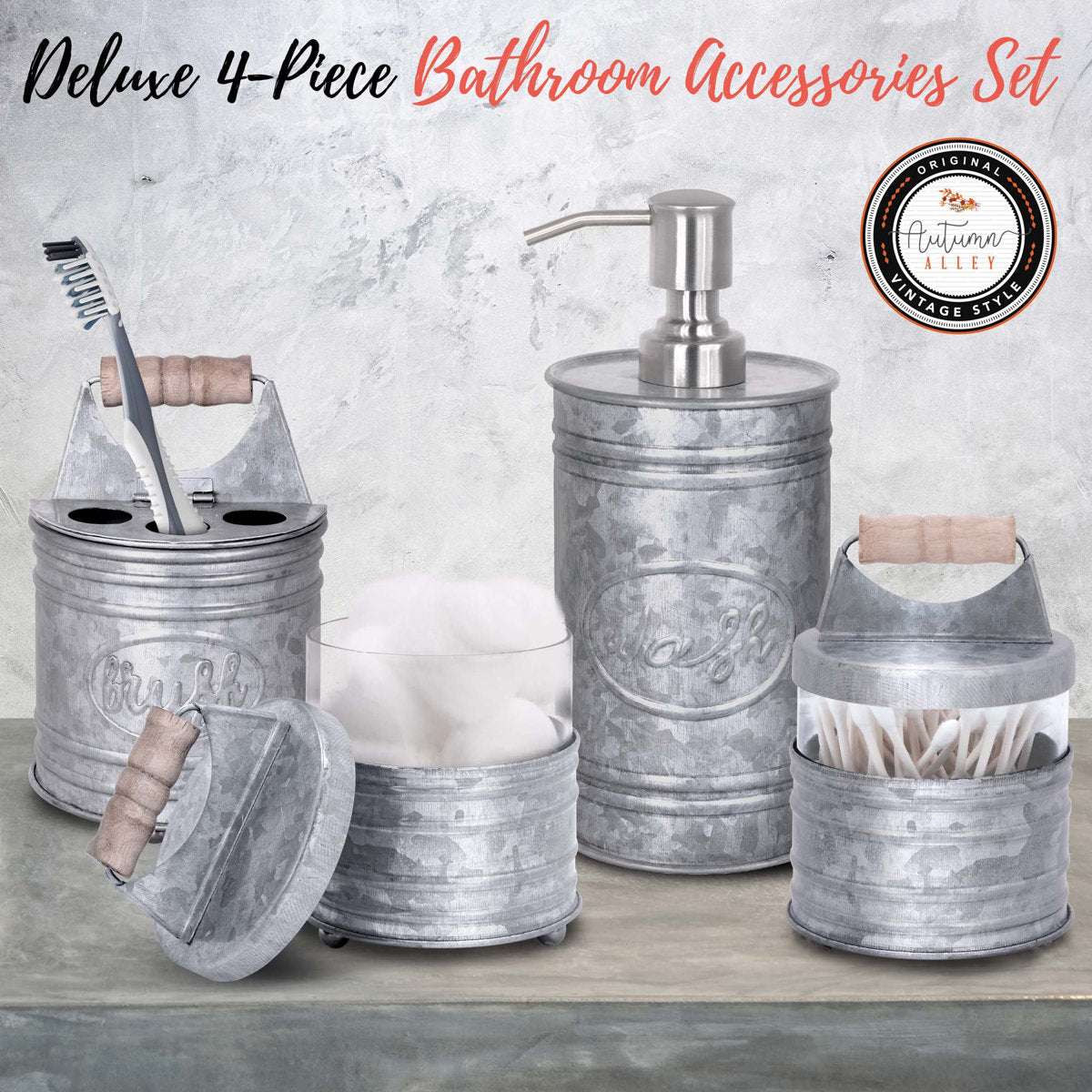 Rustic Bathroom Accessory Set
