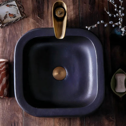 Black Ceramic Art Sinks Countertop Hand Wash Basin Ceramic Bathroom Sinks Porcelain Wash Basin for Hotel Bathroom