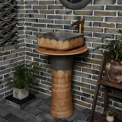 Hand Made Porcelain Wash Basin with Pedestal