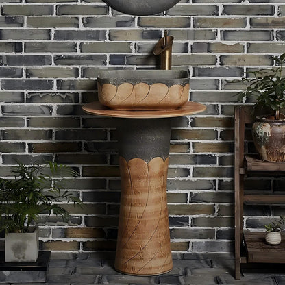 Hand Made Porcelain Wash Basin with Pedestal