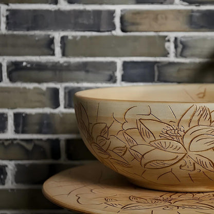 Hand Carved Floor Mounted Porcelain Pedestal Basin Freestanding Pedestal