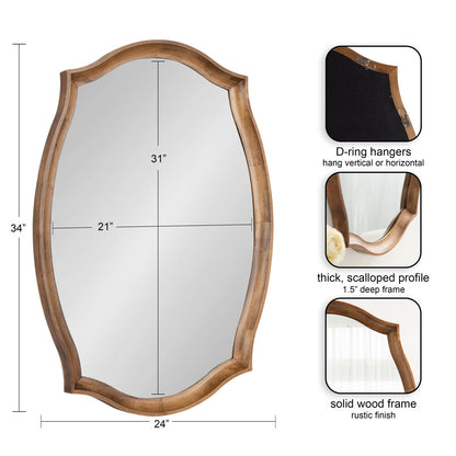 Wood Scalloped Mirror