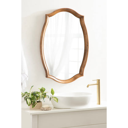 Wood Scalloped Mirror