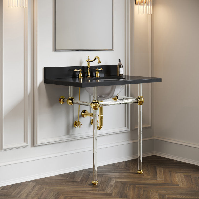 Heritage Two-Handle 3-Hole Deck Mount Widespread Bathroom Faucet with Pop-Up Drain
