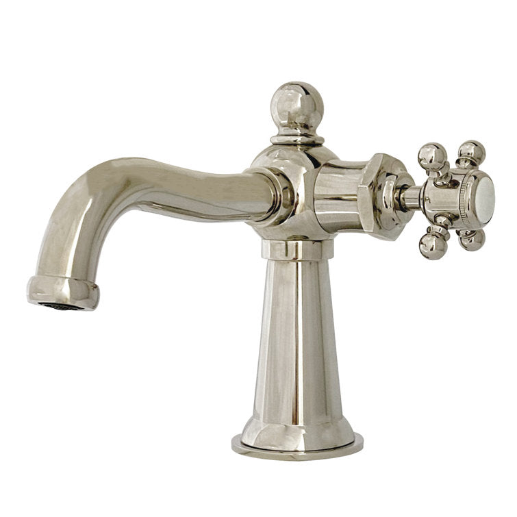 Nautical Single-Handle 1-Hole Deck Mount Bathroom Faucet with Push Pop-Up
