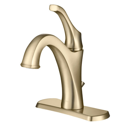 Single Hole 1-Handle WaterSense Bathroom Sink Faucet with Drain and Deck Plate