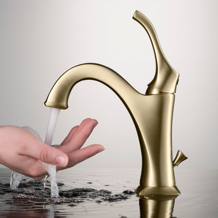 Single Hole 1-Handle WaterSense Bathroom Sink Faucet with Drain and Deck Plate